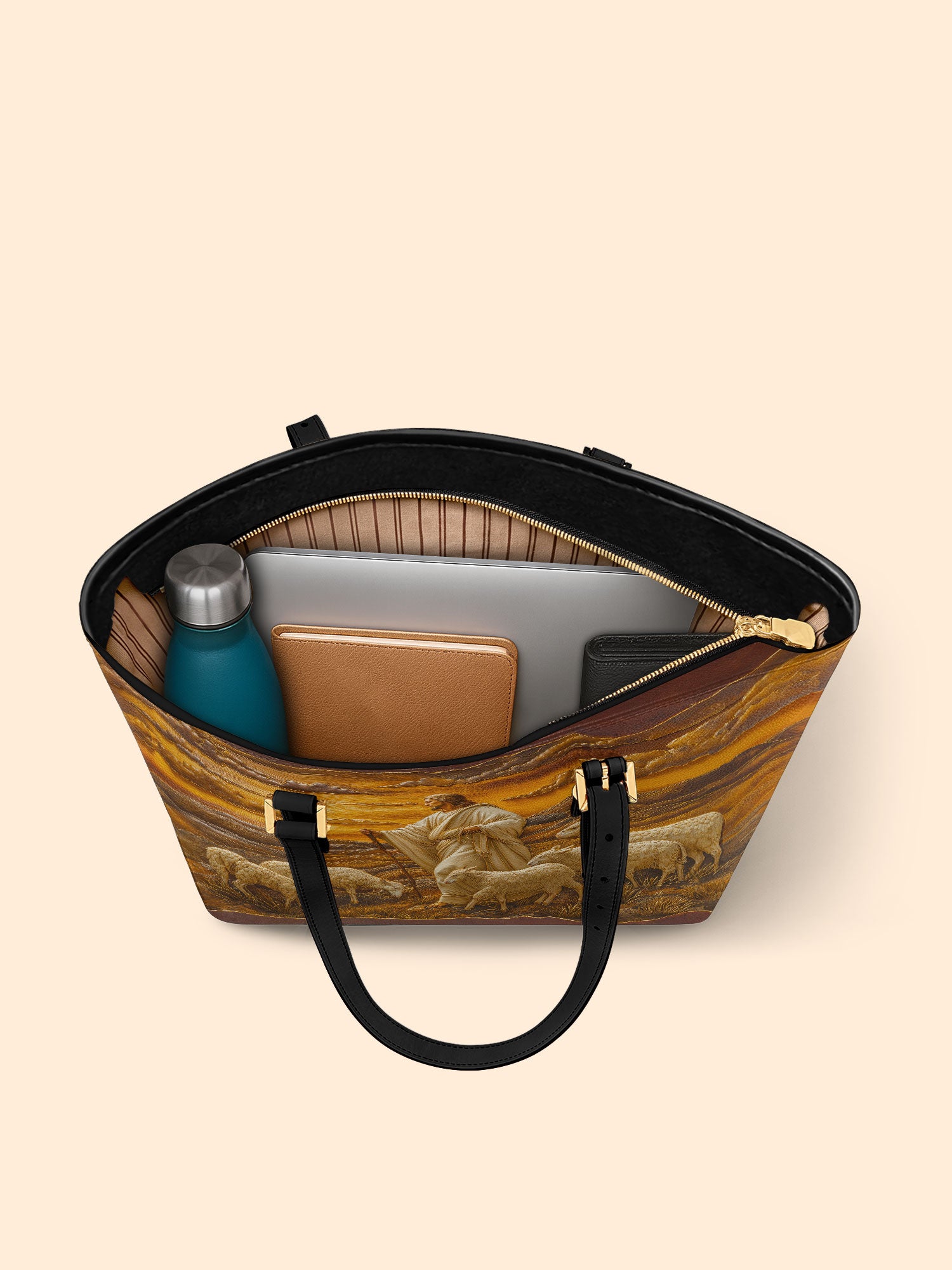 Towards the Light Sleek Leather Tote LB0TD011