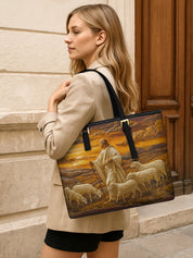 Towards the Light Sleek Leather Tote LB0TD011