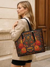 Candle Calavera Sleek Leather Tote LB0TD022