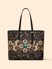 Teal Requiem Sleek Leather Tote LB0XD019