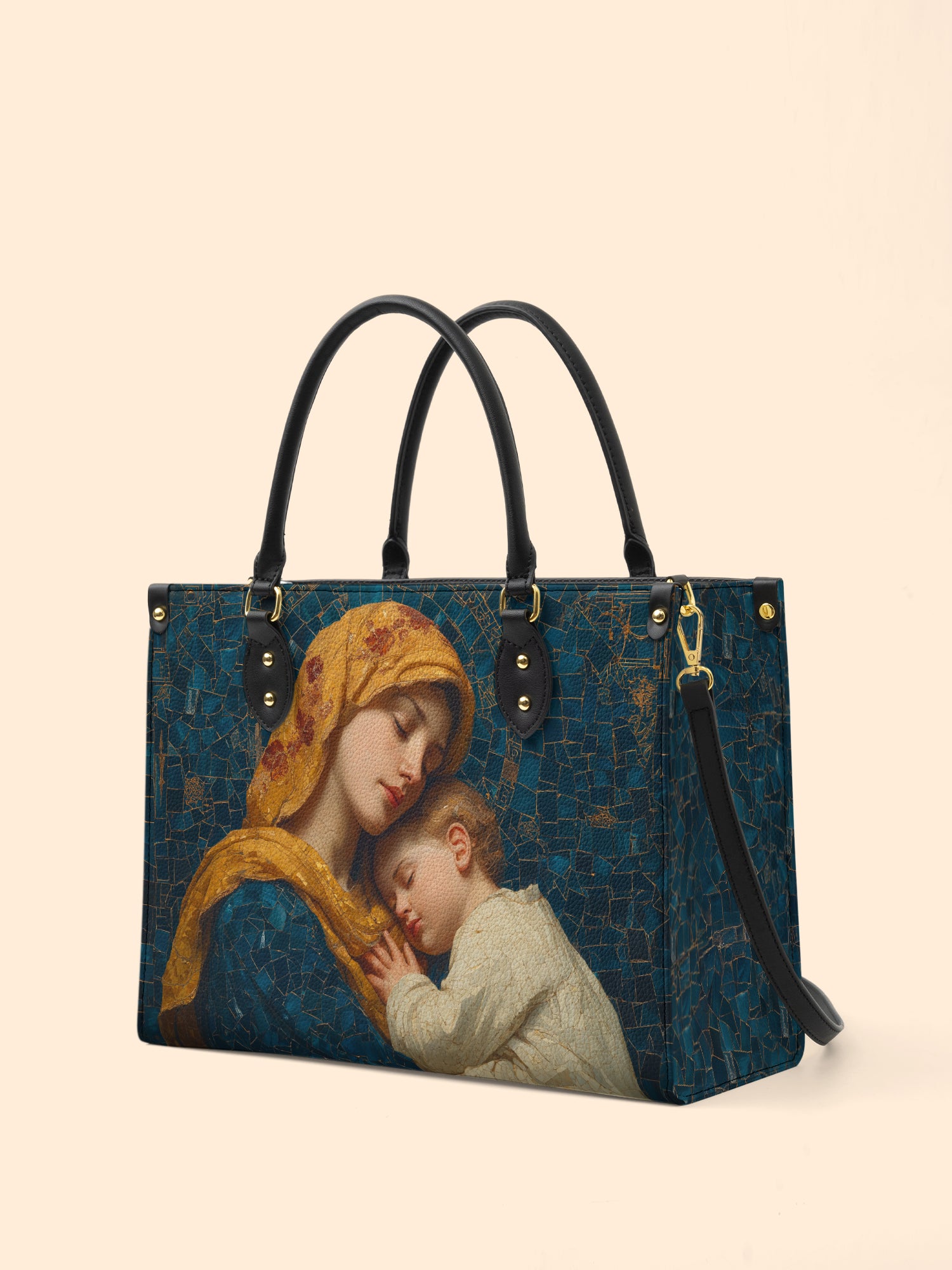 Madonna of Tenderness Premium Leather Handbag LB0HH015