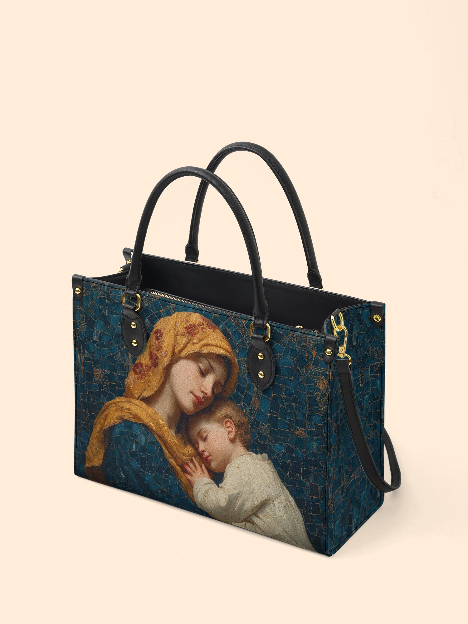 Madonna of Tenderness Premium Leather Handbag LB0HH015