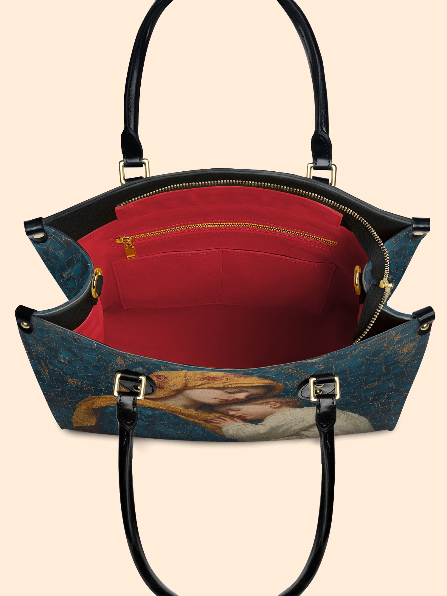 Madonna of Tenderness Premium Leather Handbag LB0HH015