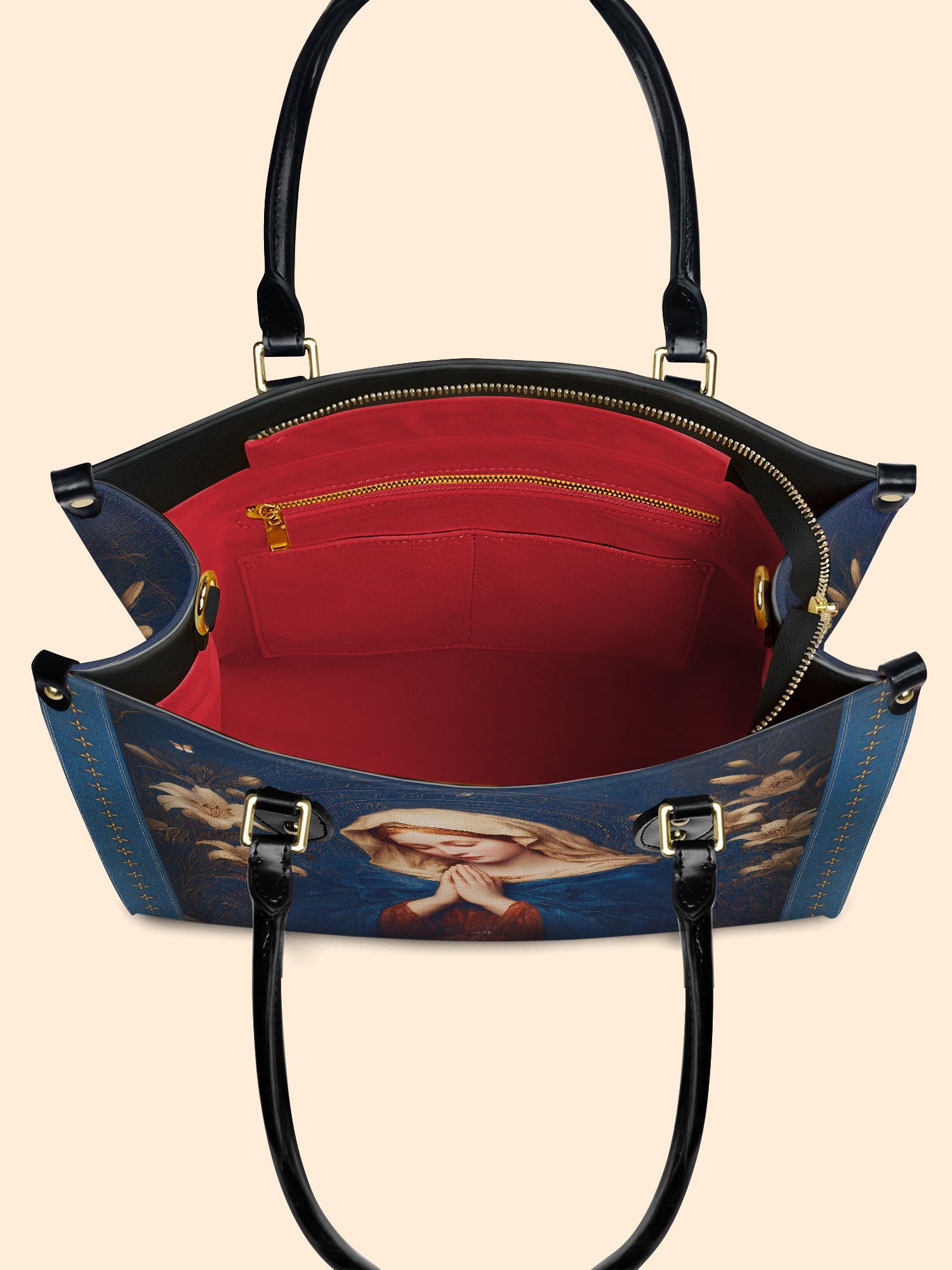The Virgin in Prayer Premium Leather Handbag LB0HH016