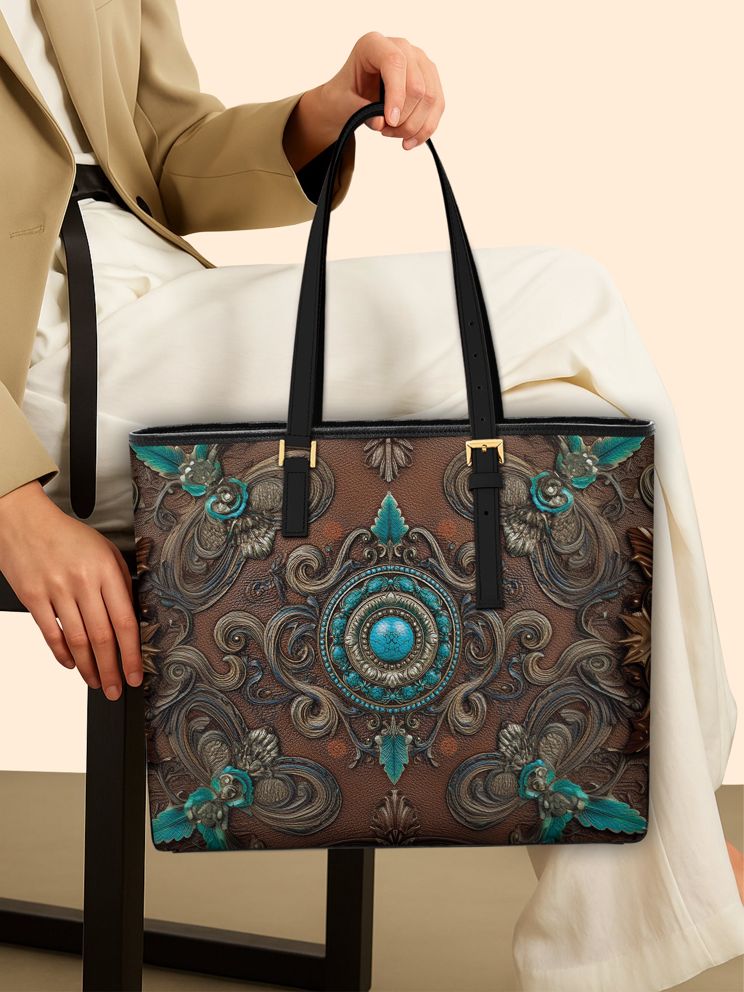 Desert Jewel Sleek Leather Tote LB0XD001