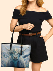 Snowy Highland Sleek Leather Tote LB0TD003