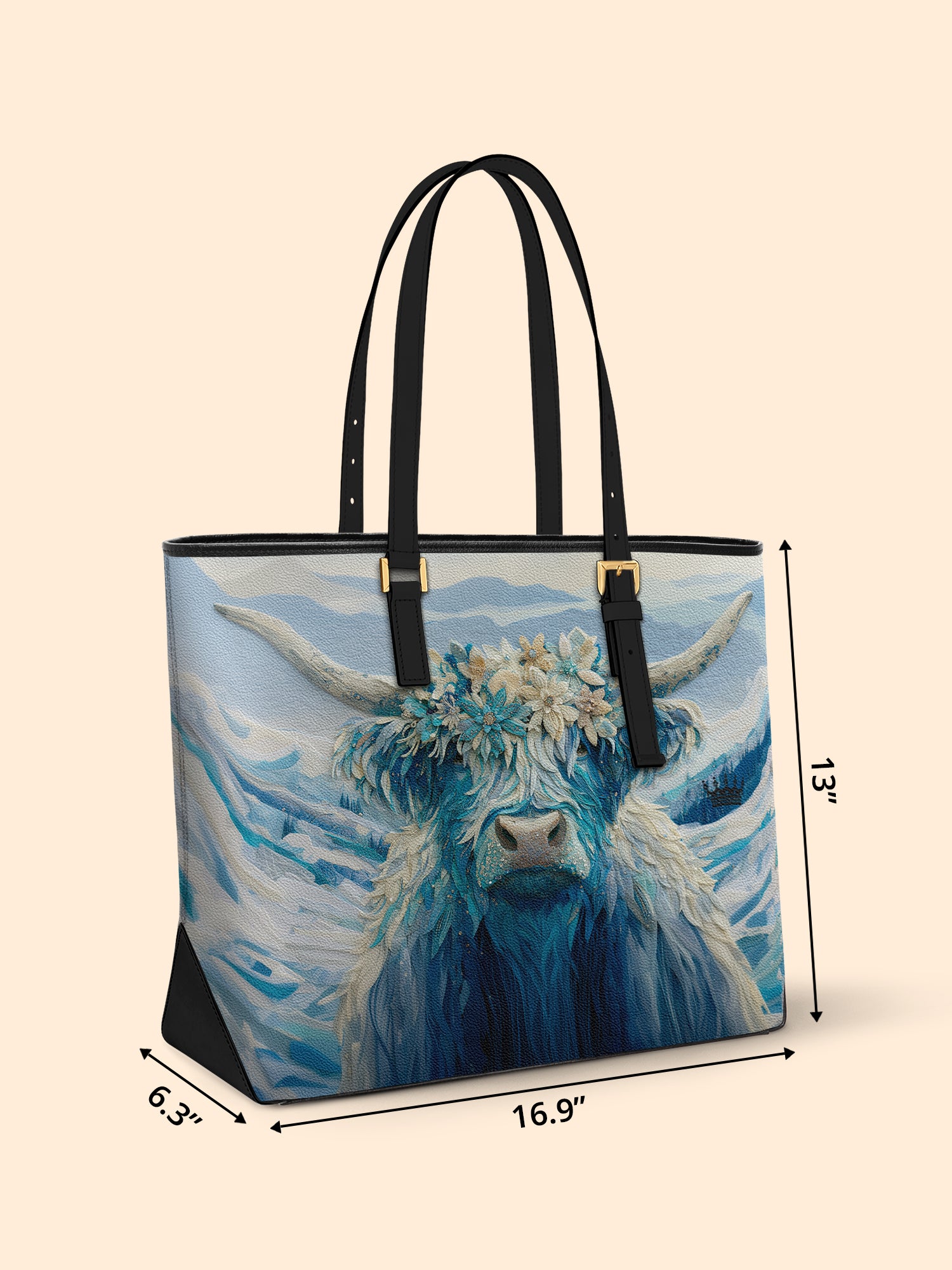 Snowy Highland Sleek Leather Tote LB0TD003