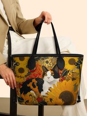 Sunflower Calico Cat Classic Shopper Tote LB0HH002