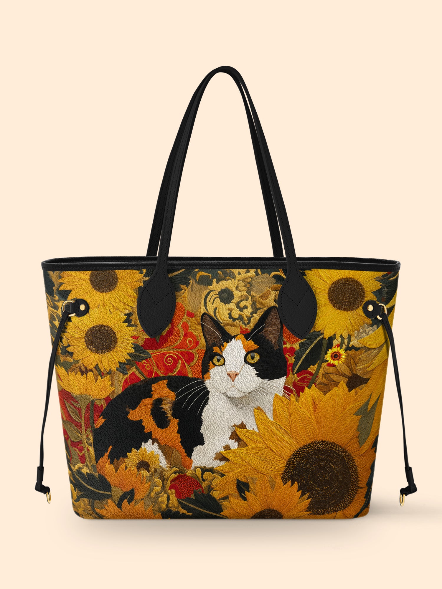 Sunflower Calico Cat Classic Shopper Tote LB0HH002
