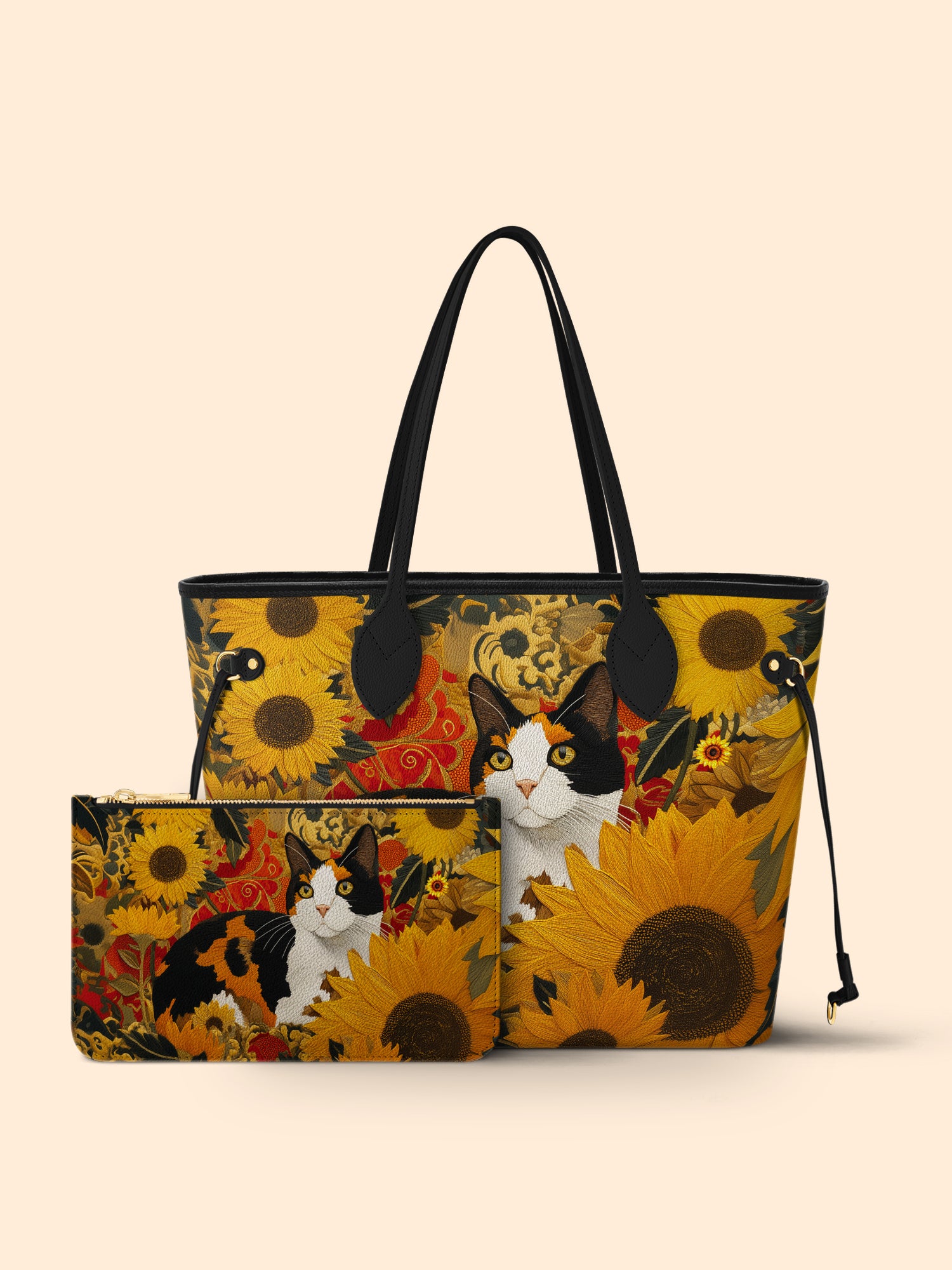 Sunflower Calico Cat Classic Shopper Tote LB0HH002