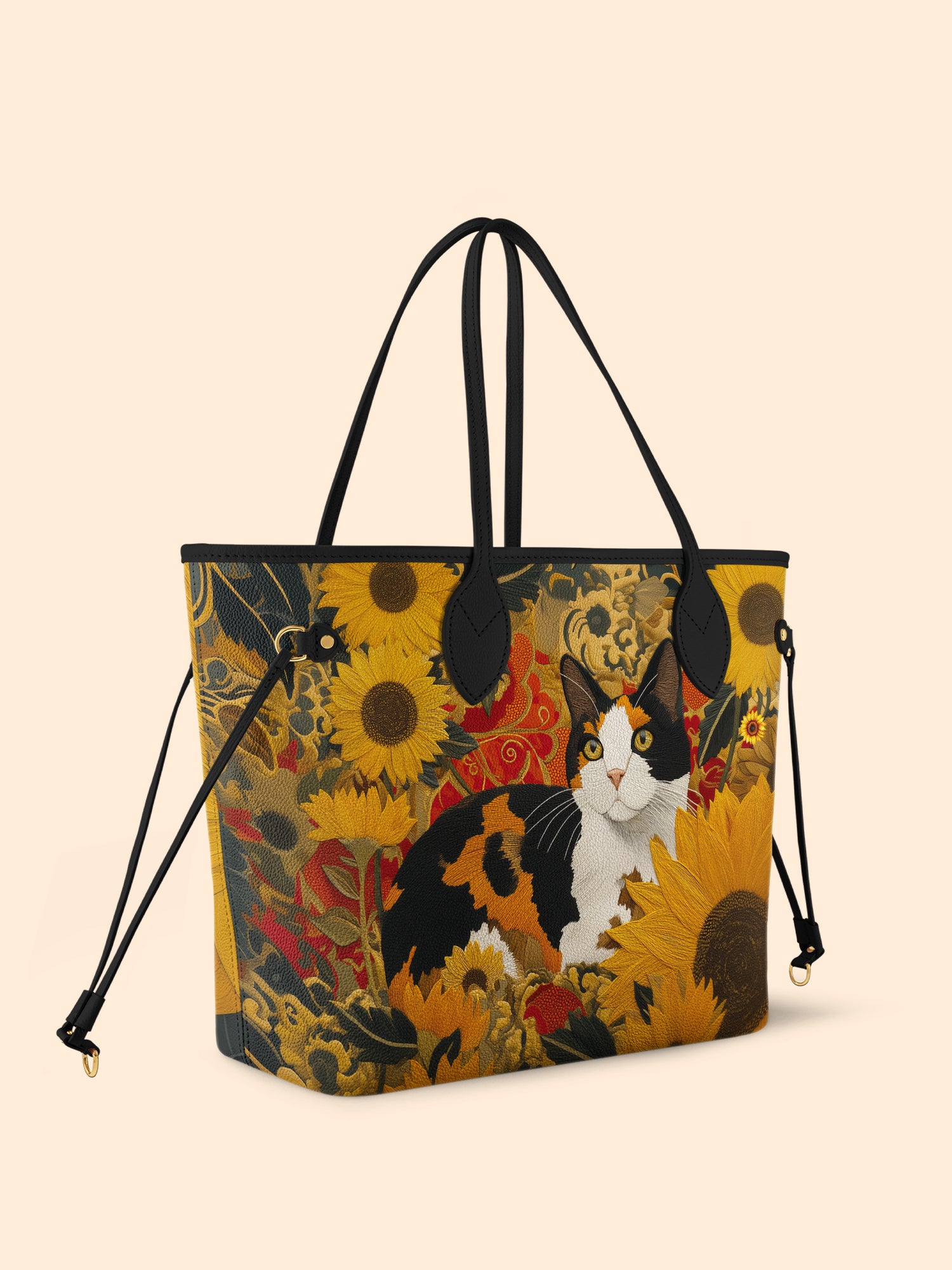 Sunflower Calico Cat Classic Shopper Tote LB0HH002