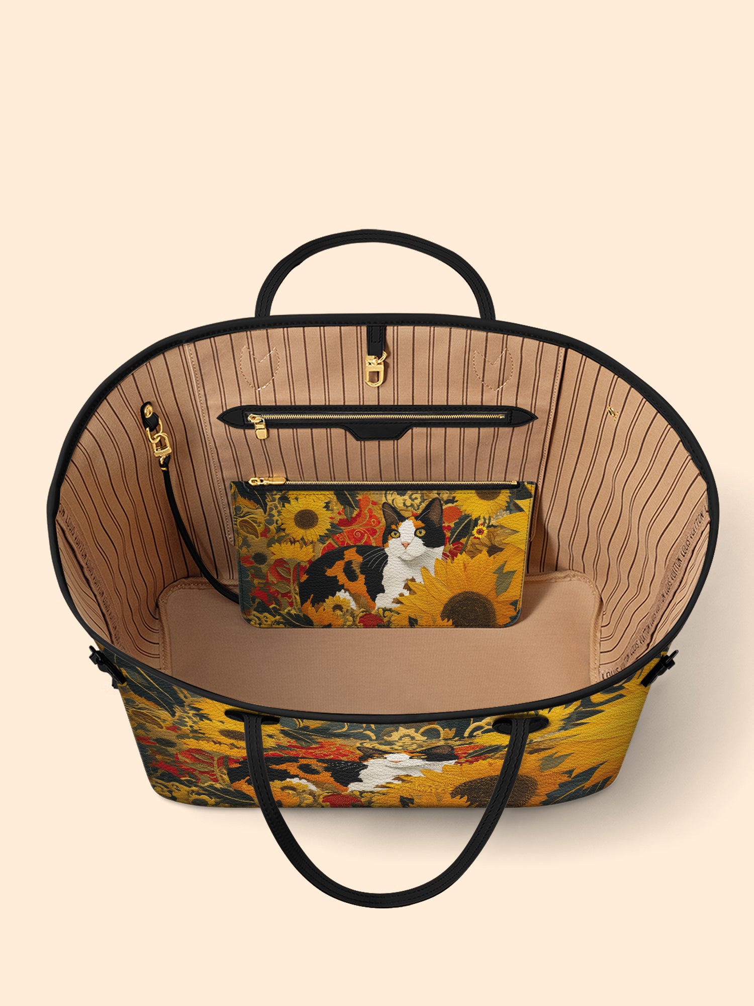 Sunflower Calico Cat Classic Shopper Tote LB0HH002
