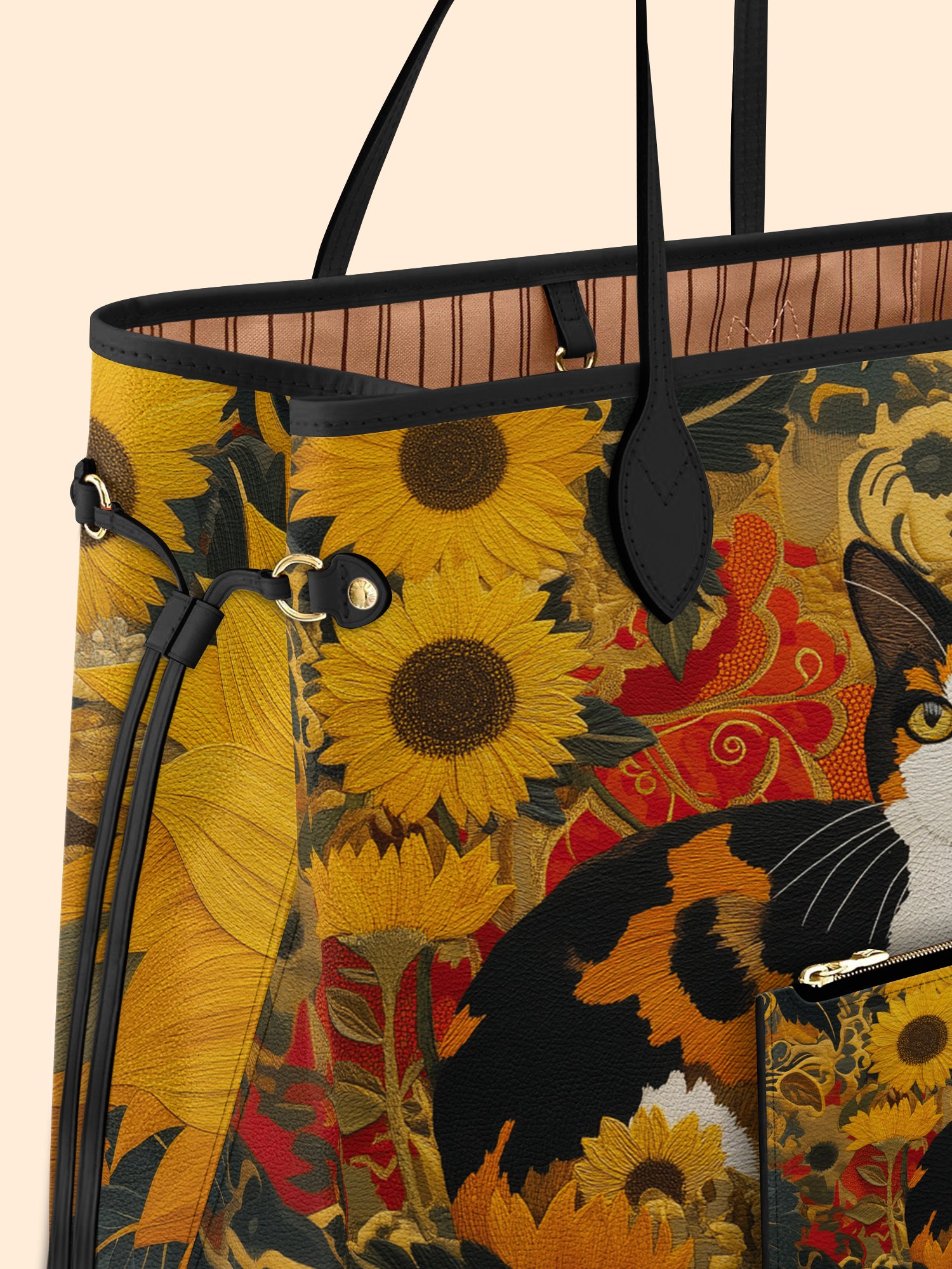 Sunflower Calico Cat Classic Shopper Tote LB0HH002