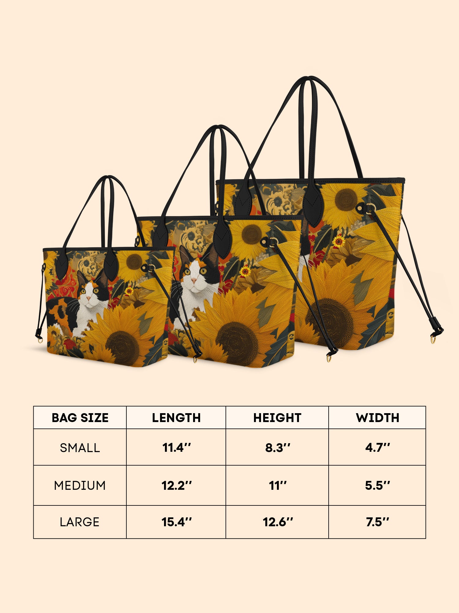 Sunflower Calico Cat Classic Shopper Tote LB0HH002