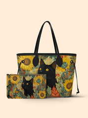 Sunflower Black Cat Classic Shopper Tote LB0HH004