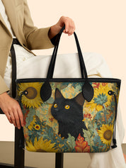Sunflower Black Cat Classic Shopper Tote LB0HH004