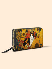 Sunflower Calico Cat Slimline Zippy Wallet LB0HH007