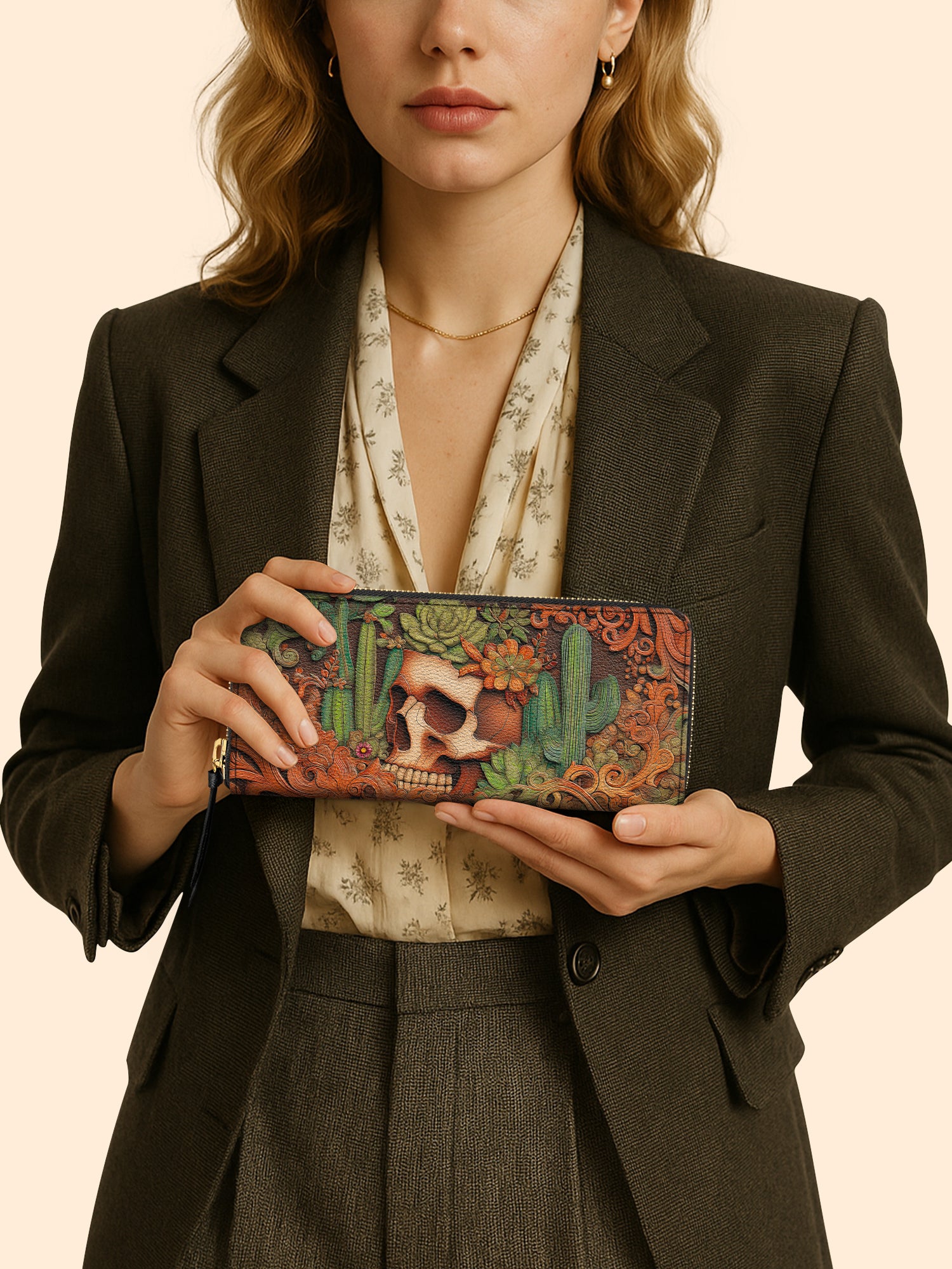 Cactus Bloom Slimline Zippy Wallet LB0XD014