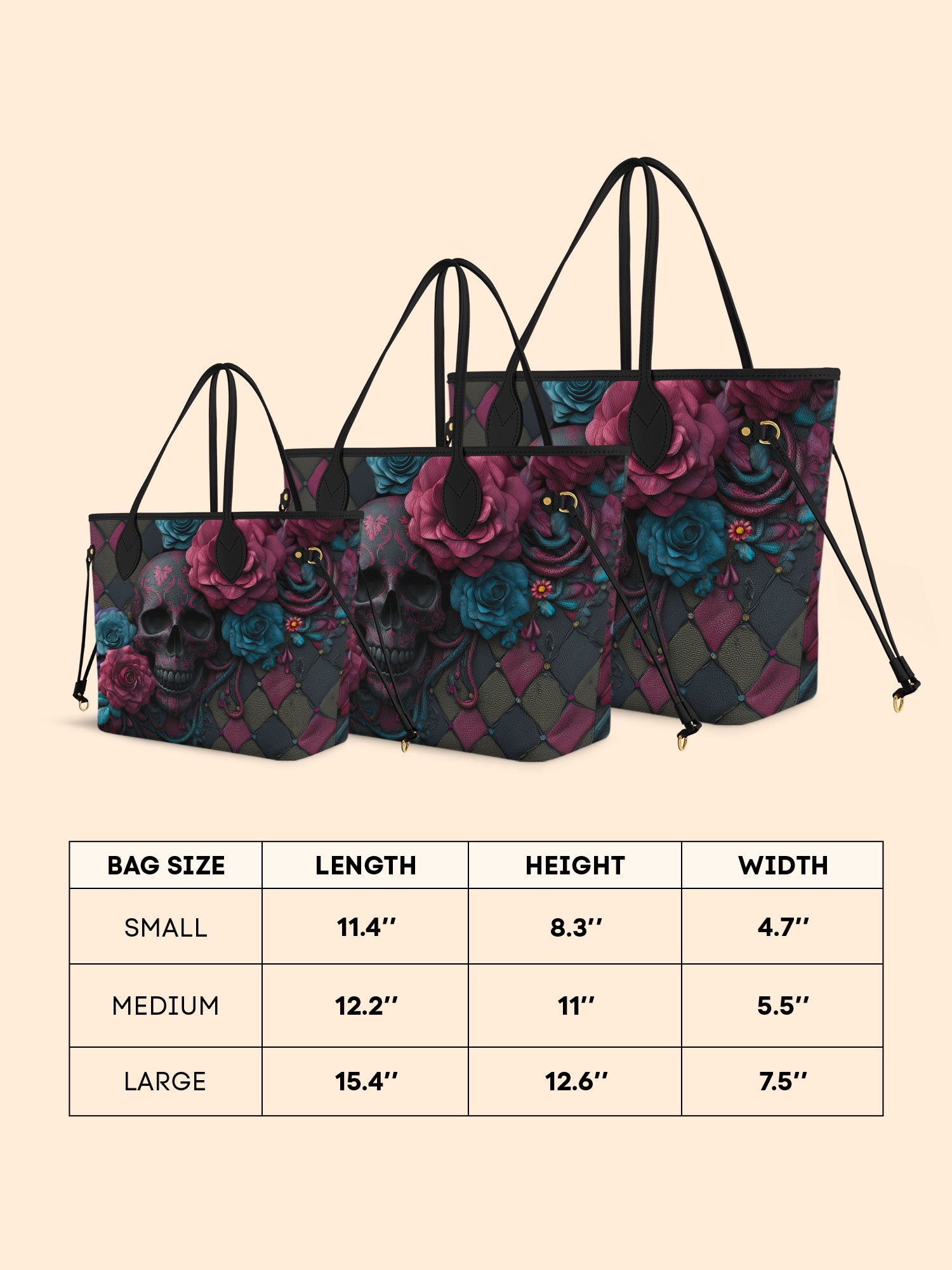 Floral Skull Classic Shopper Tote LB0HH019
