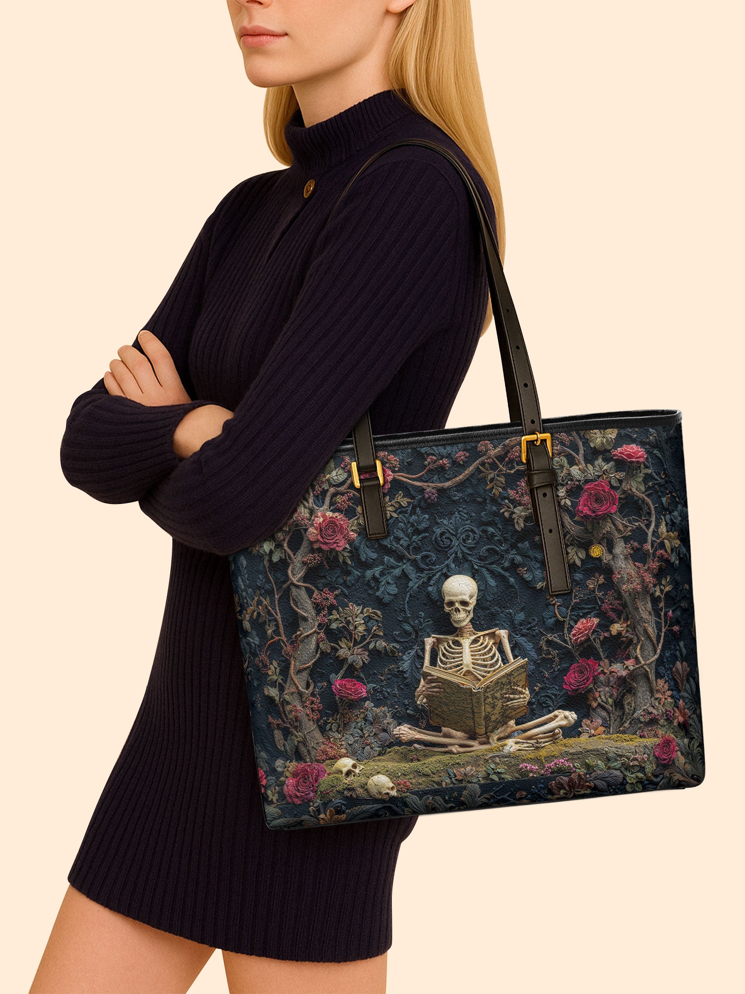 Wisdom In Silence Sleek Leather Tote LB0TD024