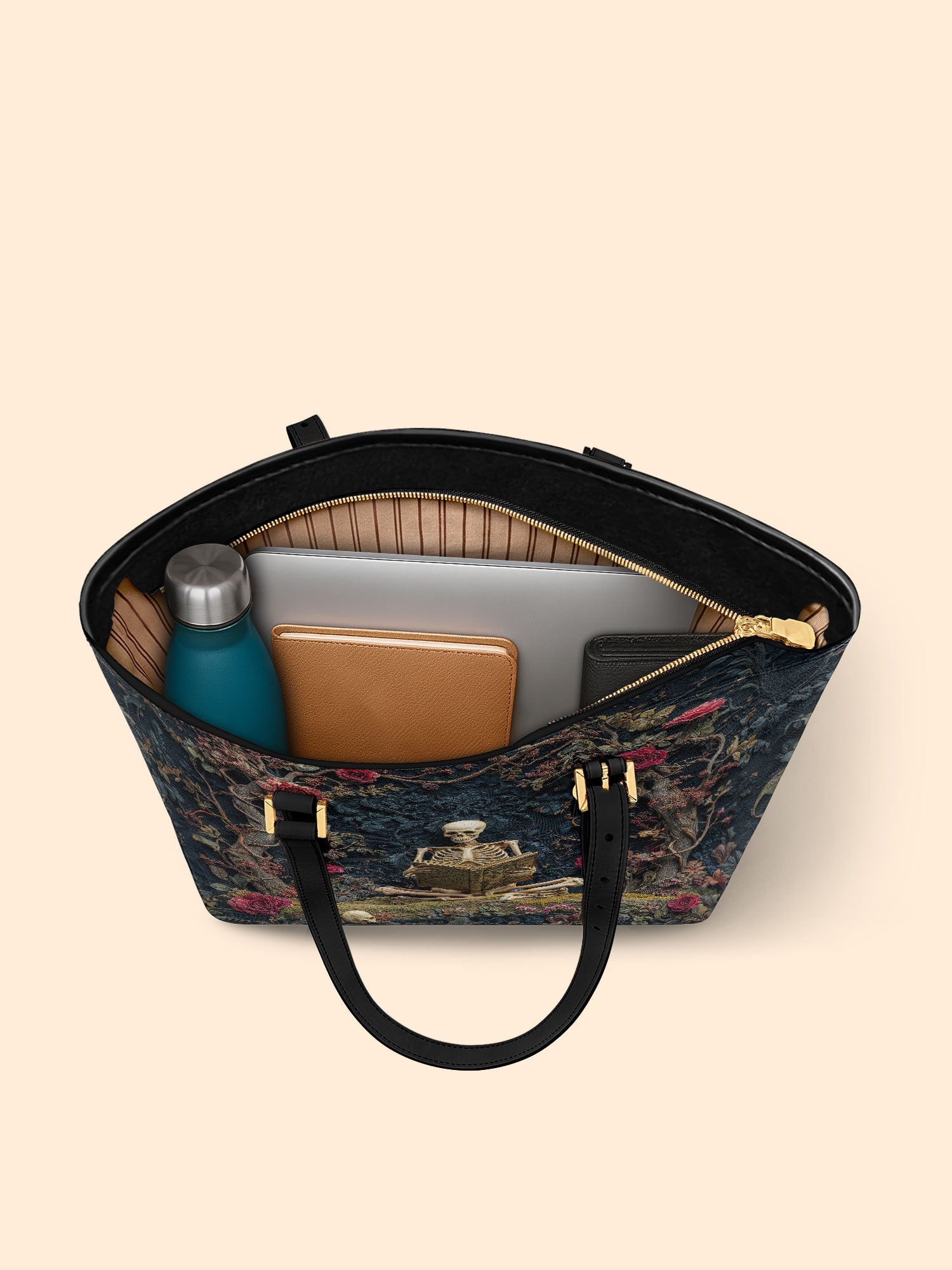 Wisdom In Silence Sleek Leather Tote LB0TD024