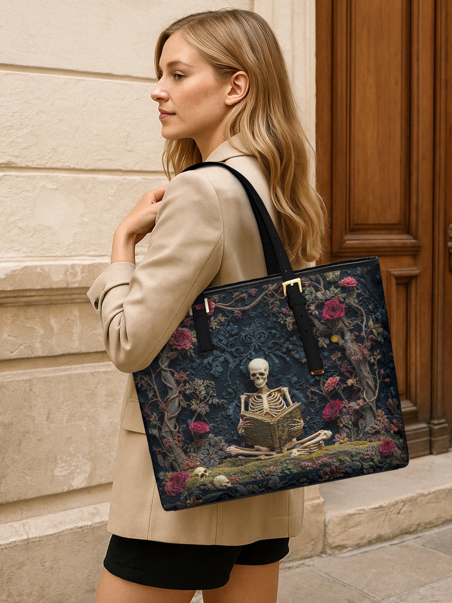 Wisdom In Silence Sleek Leather Tote LB0TD024