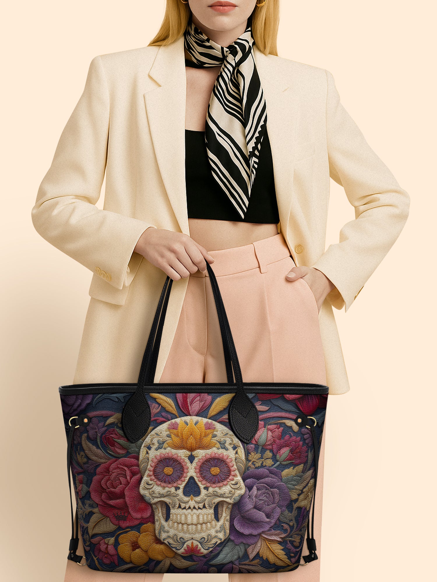 Flor de Muerte Classic Shopper Tote LB0HH026