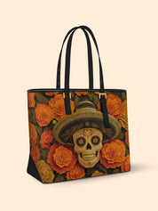 Viva Calavera Sleek Leather Tote LB0TD017
