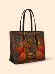 Candle Calavera Sleek Leather Tote LB0TD022