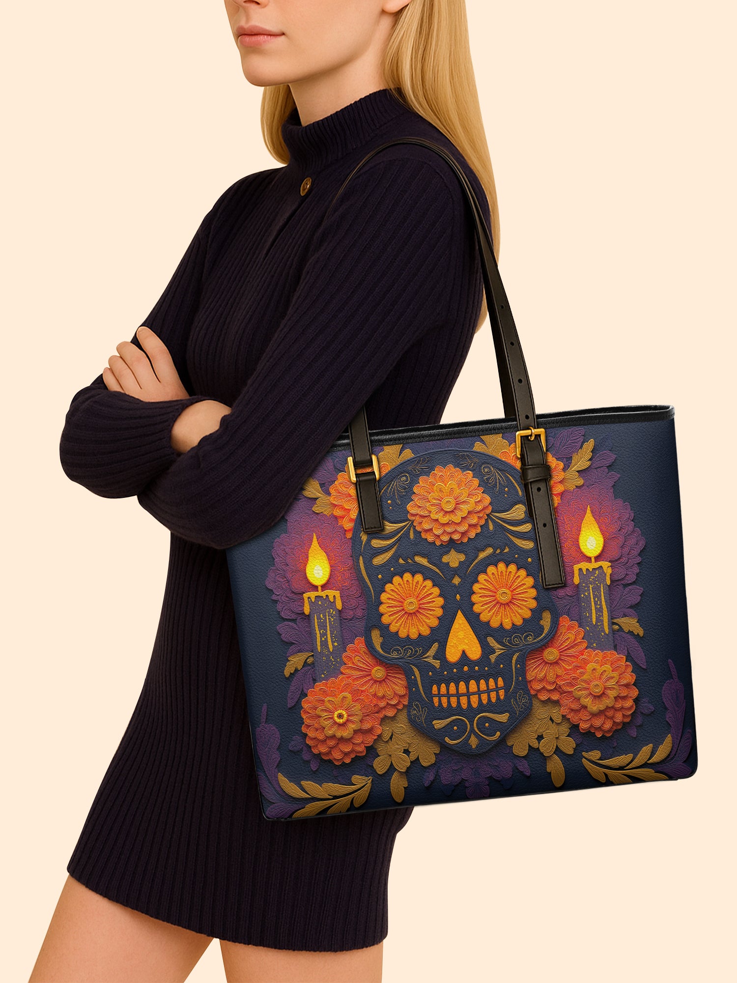 Lit Offering Sleek Leather Tote LB0TD023