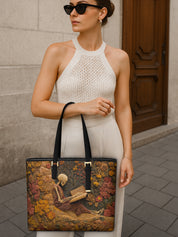 The Reader Beneath Sleek Leather Tote LB0TD026