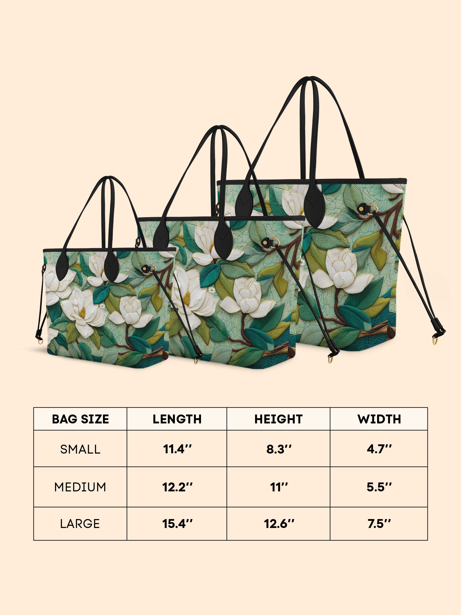 Elegant Magnolia Classic Shopper Tote LB0TH002