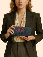 Obsidian Rose Slimline Zippy Wallet LB0XD051