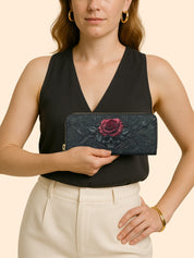 Obsidian Rose Slimline Zippy Wallet LB0XD051