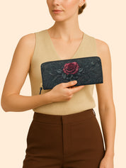 Obsidian Rose Slimline Zippy Wallet LB0XD051
