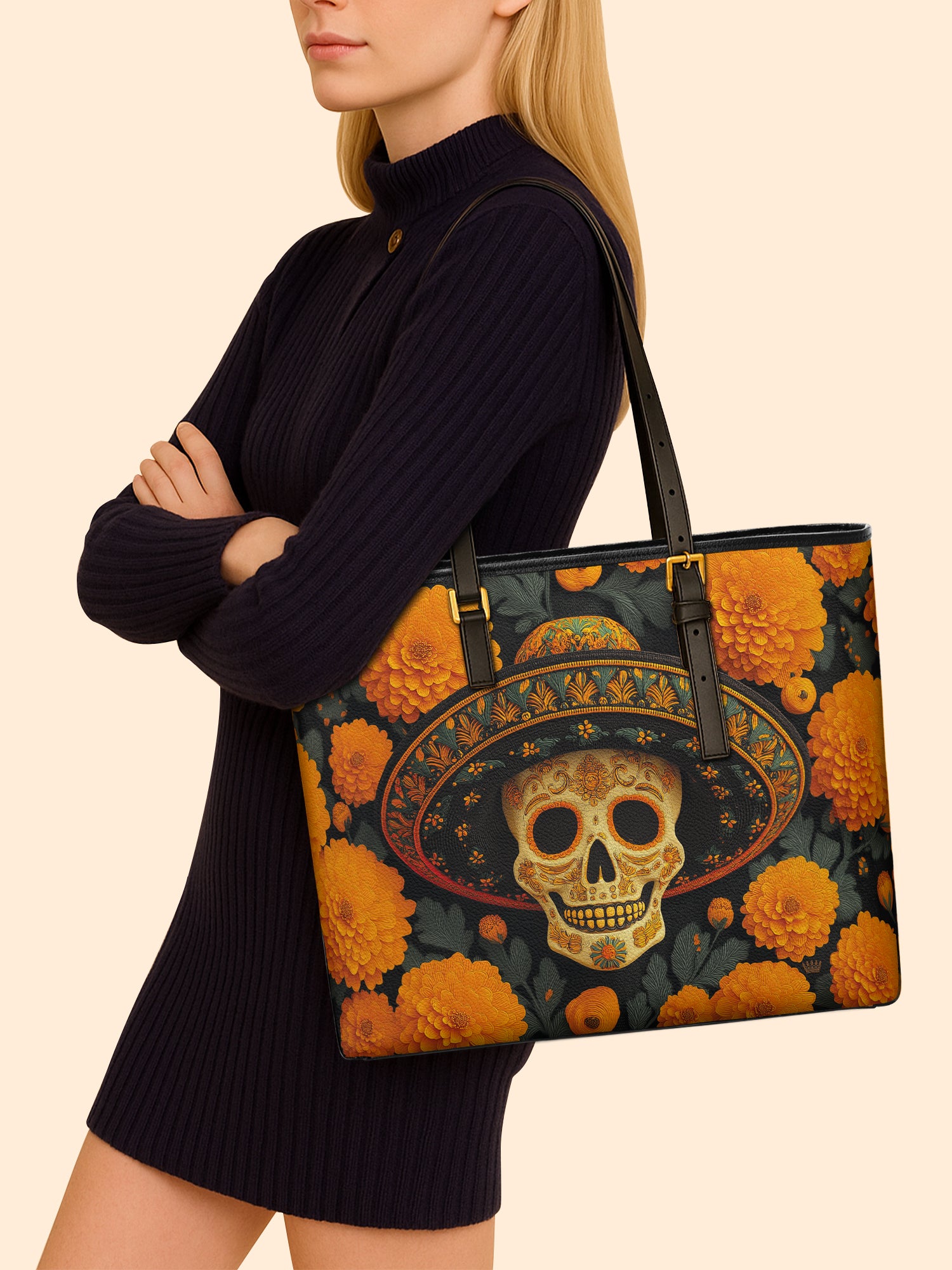 Marigold Spirit Sleek Leather Tote LB0TD018