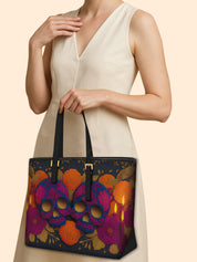 Ghostlight Skull Sleek Leather Tote LB0TD019