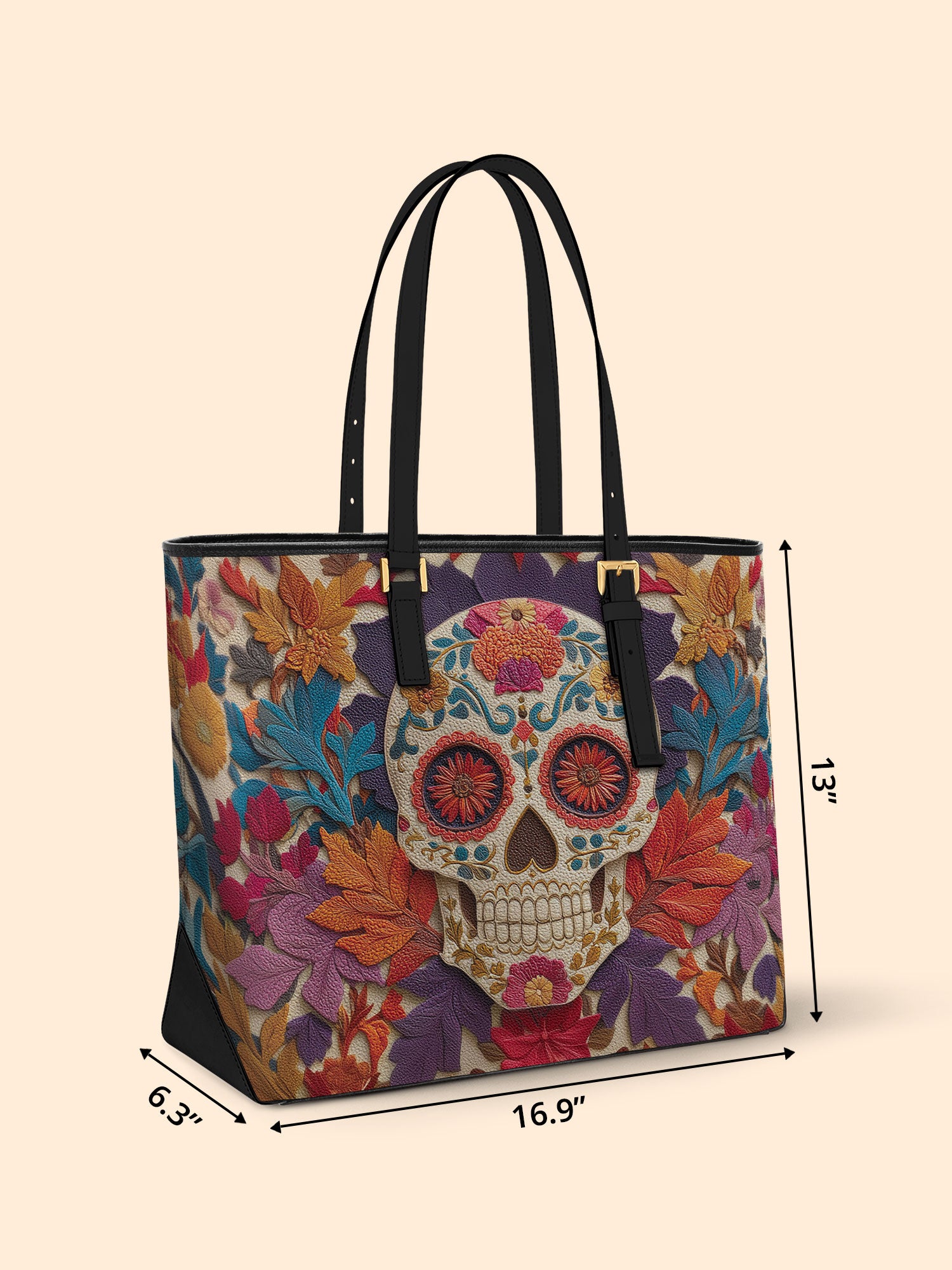 Day of Petals Sleek Leather Tote LB0HH028