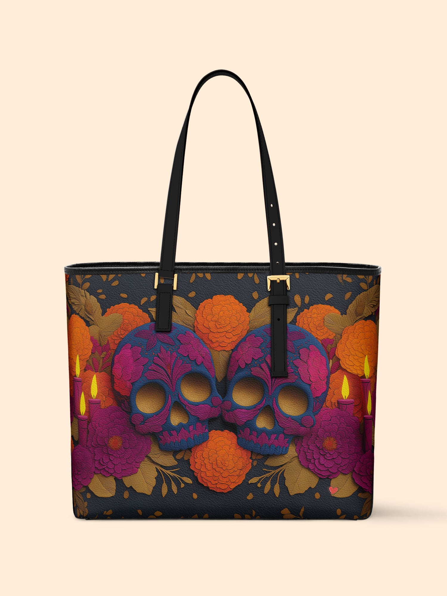 Ghostlight Skull Sleek Leather Tote LB0TD019
