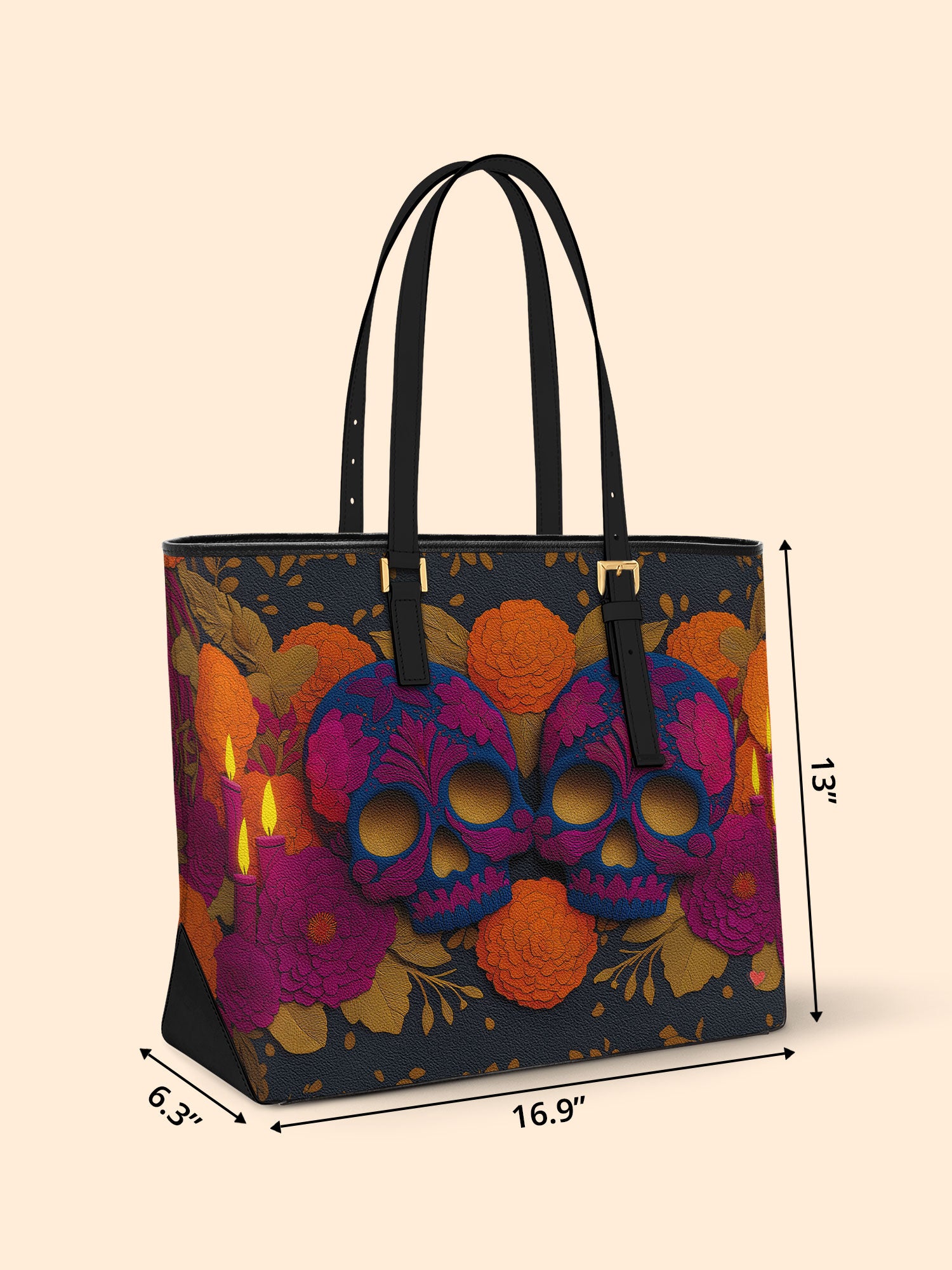 Ghostlight Skull Sleek Leather Tote LB0TD019