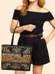 Ornate Frontier Sleek Leather Tote LB0XD002