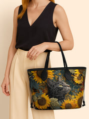 Sunflower Tabby Cat Classic Shopper Tote LB0HH003