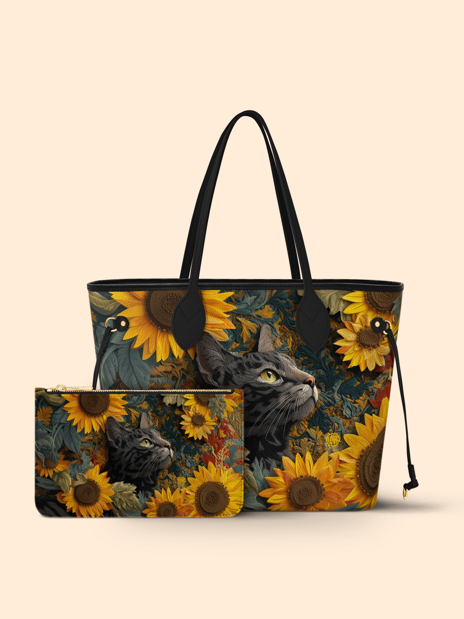 Sunflower Tabby Cat Classic Shopper Tote LB0HH003