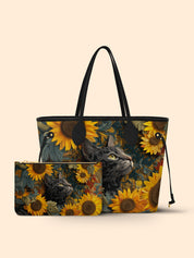 Sunflower Tabby Cat Classic Shopper Tote LB0HH003