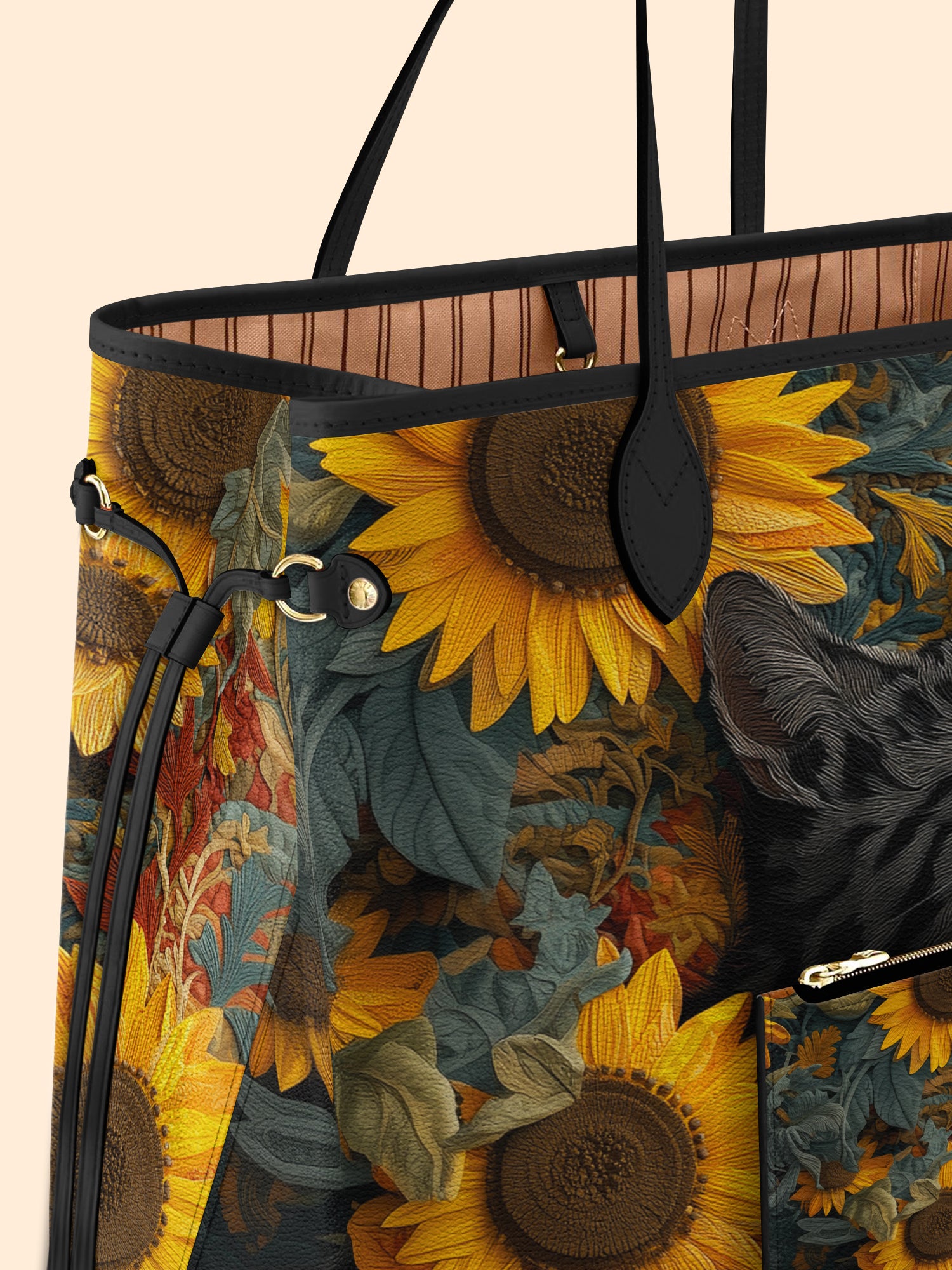 Sunflower Tabby Cat Classic Shopper Tote LB0HH003