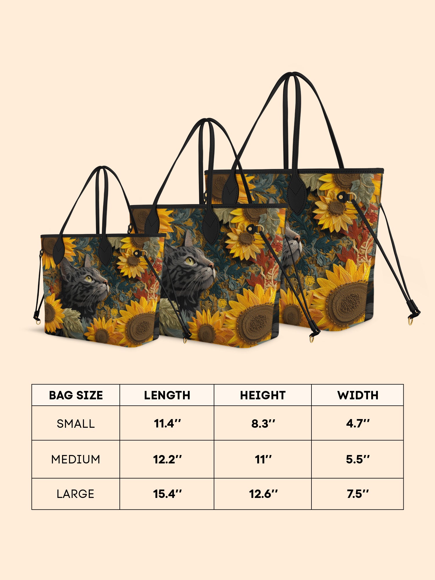 Sunflower Tabby Cat Classic Shopper Tote LB0HH003