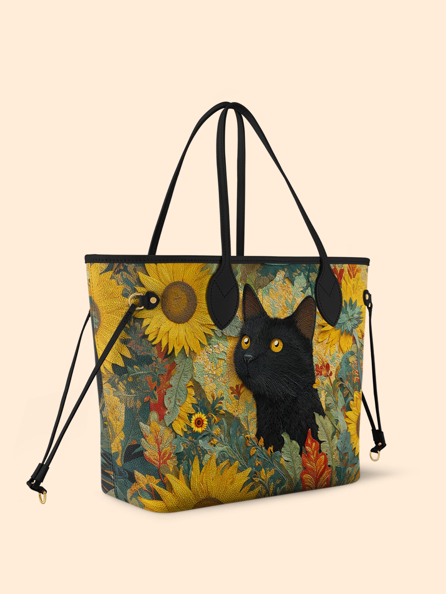 Sunflower Black Cat Classic Shopper Tote LB0HH004