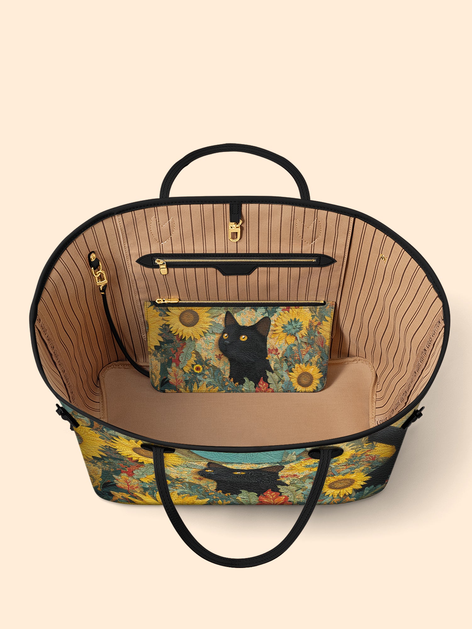 Sunflower Black Cat Classic Shopper Tote LB0HH004