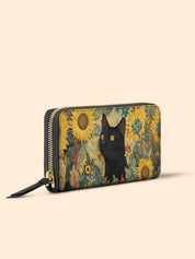 Sunflower Black Cat Slimline Zippy Wallet LB0HH009