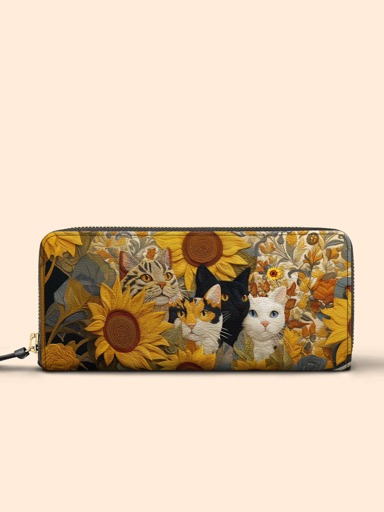 Meow Rushmore of Sunflower Cats Slimline Zippy Wallet LB0HH006
